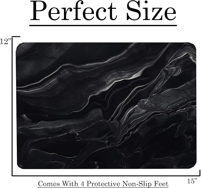 Black Marble Kitchen Glass Cutting Board Ocean Decorative Gift Marbled Granite Stone Rock Gift For Her Mom Wife (Black Marble)