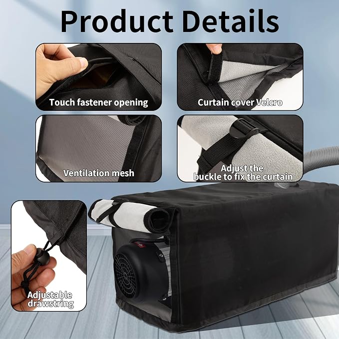Pool Heater Cover, 600D Heavy Duty Oxford, Waterproof 3-Layer Insulation | Adjustable Drawstring and Ventilation, Universal Pool Heater Cover, fpr 24 x 11 x 11 Inches Heater (Black)