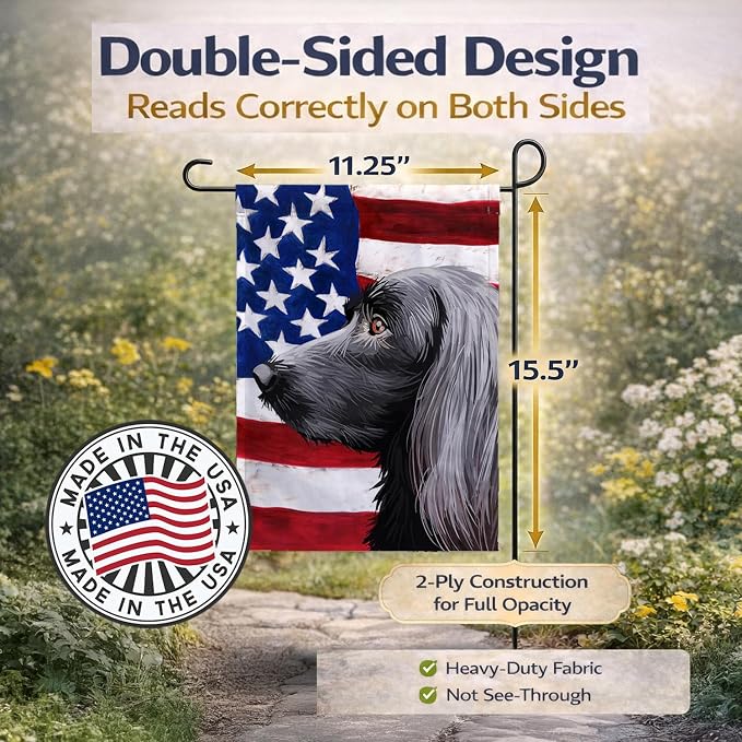 Caroline's Treasures CK6623GF Large Munsterlander Dog American Flag Garden Flag Mailbox Flag Decorative Yard Flag Banner Outside Patio Artwork Yard Flower Beds, Garden Size, Multicolor