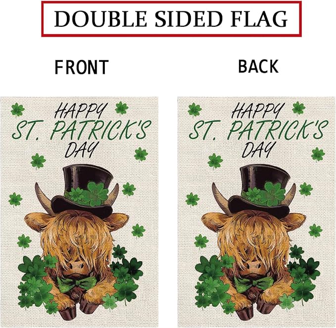 Seasonal Garden Flags - Funny Highland Cow Double Sided Flags Set of 11 Holiday Farmhouse Indoor Halloween Christams Gifts Outdoor Yard Lawn Decorations 12.5x18 Inch