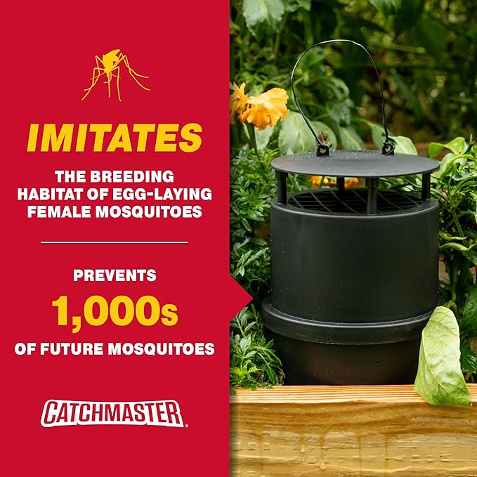 Catchmaster Oasis Ovi-Mini Mosquito Trap 4Pk, Home Outdoor Mosquito Control, Backyard Flying Insect Killer, Glue Board Bug Catcher, Pool, Patio, Shed & Garden Pest Control
