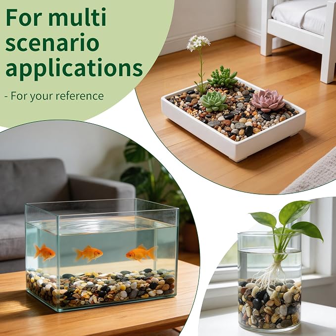 Small Rocks for Plants，3/8" Small Pebbles，1lbs Small River Rocks Decorative Pea Gravel，Pebbles for Indoor Plants, Vases, Bamboo, Succulent, Terrarium, Crafts, Cactus