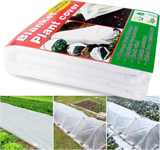 Plant Covers Freeze Protection, 10ft x 33ft Winter Frost Cloth Blankets for Outdoor Plants, 1.05oz/yd² Floating Row Cover Frost Protection for Gardens, Vegetables, Tree, Snow