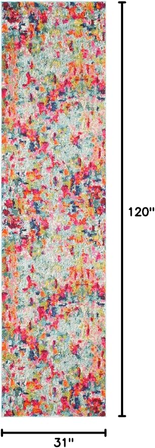 Unique Loom Chromatic Collection Area Rug - Champagne (2' 7" x 10' Runner, Multi/ Blue)