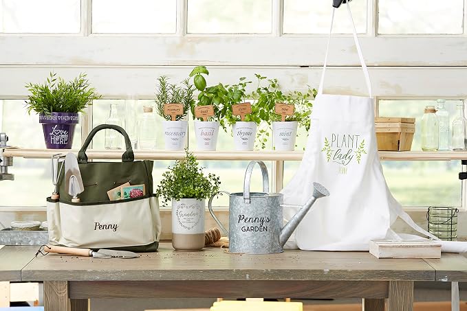 Personalization Universe Galvanized Garden Metal Watering Can - Customizable 144 oz. Indoor/Outdoor Garden Watering Pot with Sprinkle Nose, Gardening Gift for Mother's Day, Mom or Grandma Gift