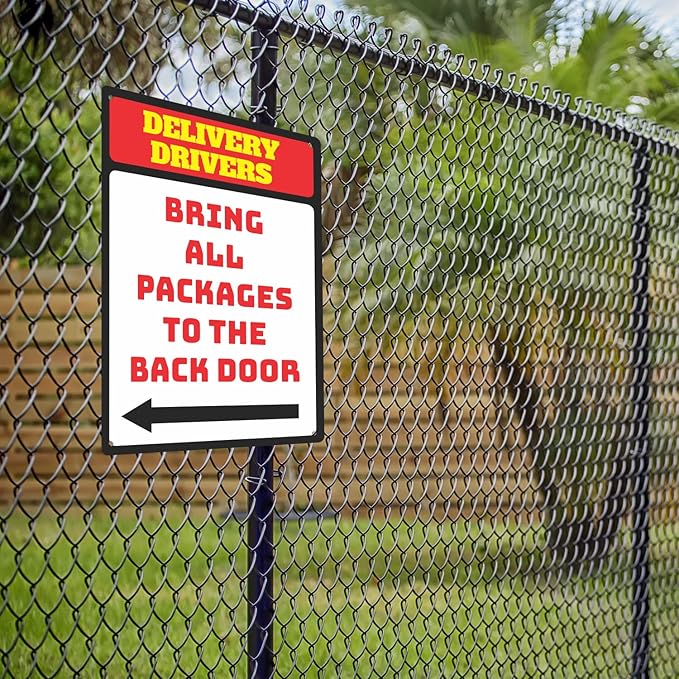 Custom Metal Sign for Outdoor and Indoor made from weatherproof non rusting aluminum. Full Color, UV Ink lasts years. Customized No Trespassing Signs, Personalized Delivery Signs for home or office. 12" x 8" - by ATX CUSTOM SIGNS