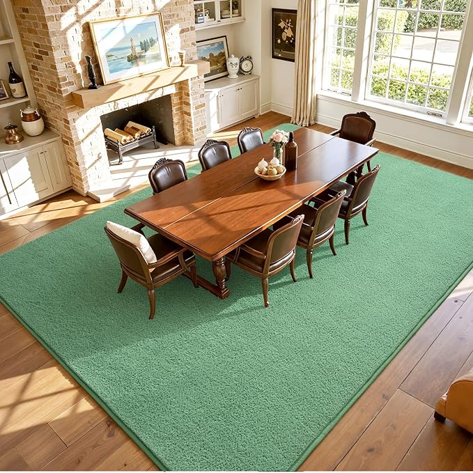 Keeko 4x6 Area Rugs for Living Room,Soft Washable Memory Foam Bedroom Rug | Indoor Throw Rug Low Pile Minimalist Non Slip Carpet for Kids Nursery Classroom Dorm Room Home Decor Sage Green