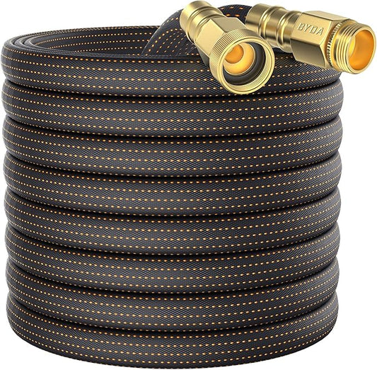 10FT Lightweight Garden Hose,Non-Slip Handles,Non-kink Hose,Flexible Water Hose Leader Hose for Boats, RV Water Hose,Marine Washdown,Lawn,Garden,Leakproof TPE Hose (OrangeBlack, 10 Ft)