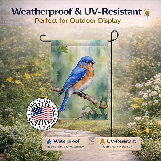 Caroline's Treasures New York Eastern Bluebird Garden Flag Mailbox Flag Decorative Yard Flag Banner Outside Patio Artwork Yard Flower Beds, Garden Size, Multicolor