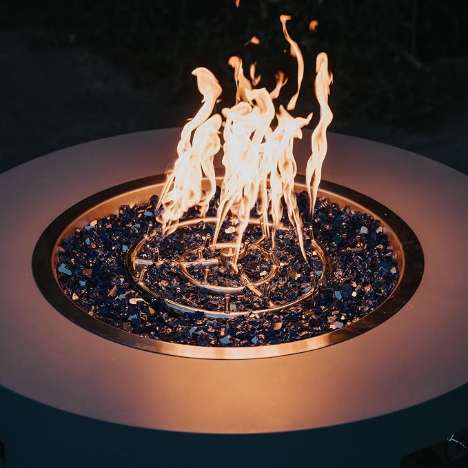Skyflame 36" Stainless Steel Burner Ring Installation Kit, Round Fire Pit | 36" Round, 443,000 BTU, DIY Installation, Jet Nozzles, No Whistling Noise, Ignition Kit Included, Propane