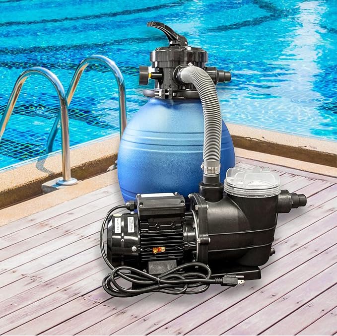 SWIMLINE HYDROTOOLS Above-Ground Pool Motor Pump, Hydro-Flo 0.3 HP w/ 1980 GPH, Vertical | Above-ground Pool Pump, 0.3 HP, 1, 980 GPH, Vertical Discharge, Strainer Basket, 115V, Single-speed, Quiet, DOE-certified