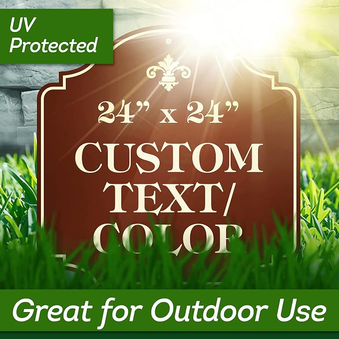 Custom Sign, Customized for Outdoor/Indoor Use, Personalized Designer Style Sign, 24x24 inch, 24 Colors, Rust-Free Thick AlumaBond - By: My Sign Center, USA (Florolex II - Contour)