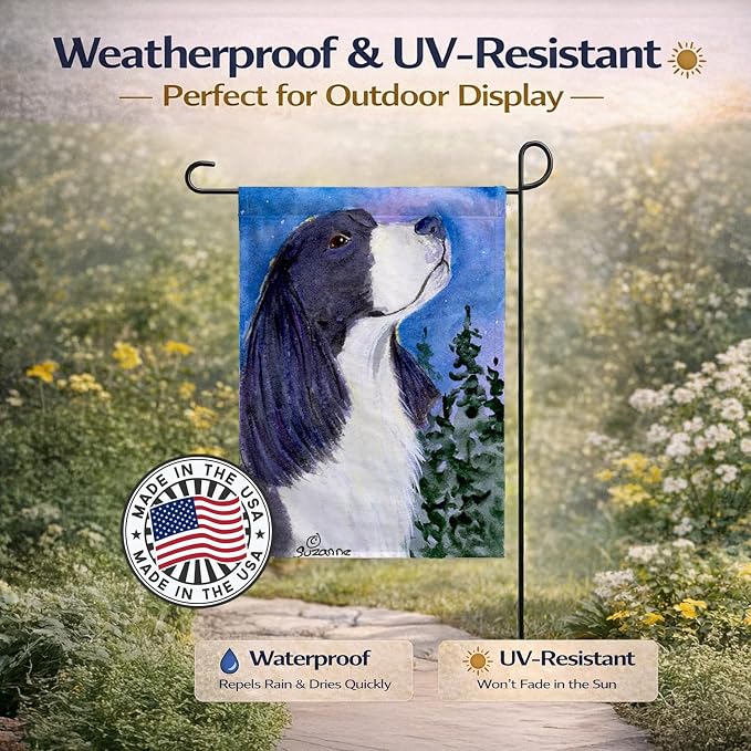 Caroline's Treasures SS8985GF English Springer Spaniel Garden Flag Mailbox Flag Decorative Yard Flag Banner Outside Patio Artwork Yard Flower Beds, Garden Size, Multicolor
