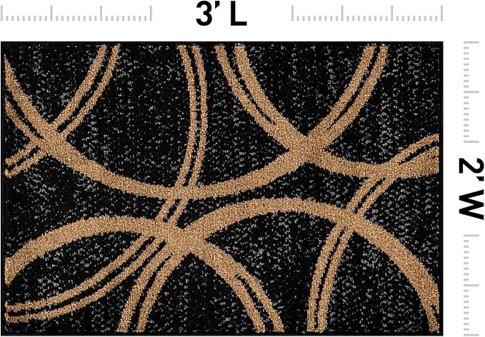 Rugshop Wavy Circles Modern Non-Shedding Living Room Area Rug Camel 2' x 3' | Rectangular, Size 2' x 3', Bedroom, Dining Room, Home Office, Kitchen, Entryway, Hallway, Nursery, Kids Room, Guest Room