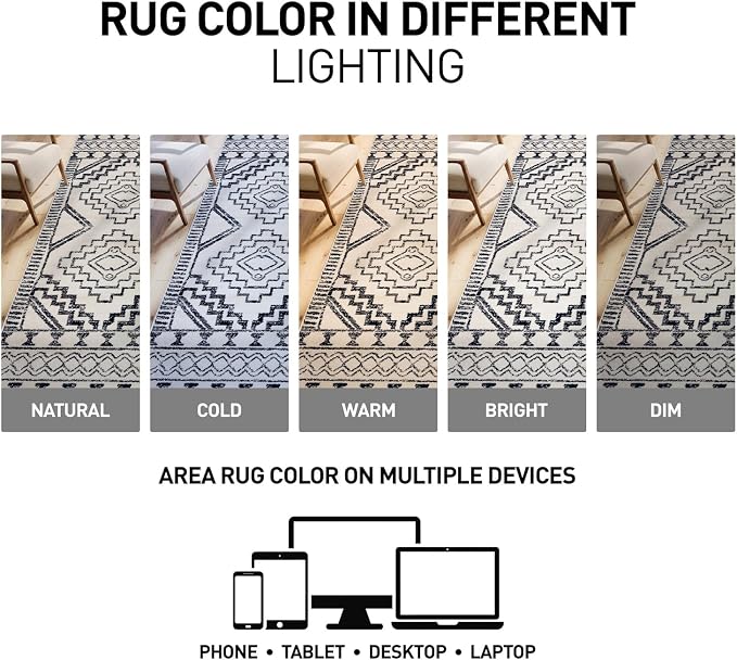 Rugshop Southwestern Geometric Tribal Boho Diamond Area Rug Cream 5' x 7' | Rectangular, Size 5' x 7', Living Room, Bedroom, Dining Room, Home Office, Kitchen, Entryway, Hallway, Nursery, Kids Room