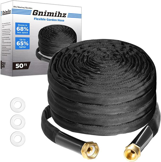3/4" Garden Hose 50 ft, Made of TPE (BetterThan PVC/Hybrid Polymer), Lightweight yet Durable Water Hose with Ergonomic Grip, Drinking Water Safe Material, All-Weather, 3/4" GHT Fittings