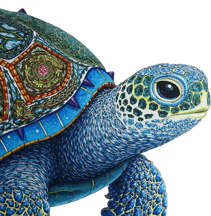 Sea Turtle Outdoor Clock – Silent Vibrant Color Waterproof PVC, Nautical Coastal Decor Wall Clock for Patio, Pool, Garden, Bathroom & Indoor, 11.3"x15.2"