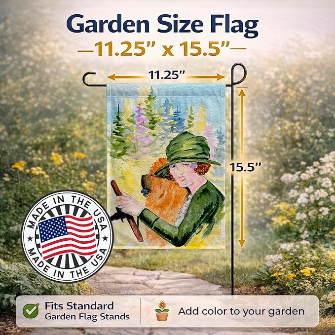 Caroline's Treasures SS8527GF Lady driving with her Chow Chow Garden Flag Mailbox Flag Decorative Yard Flag Banner Outside Patio Artwork Yard Flower Beds, Garden Size, Multicolor