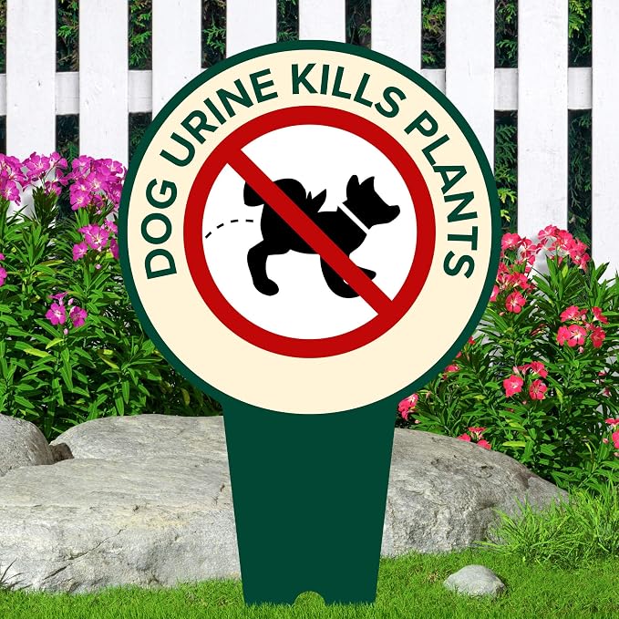 Dog Urine Kills Plants, Please Curb Your Dog Sign, 11"x21", Heavy Duty Integrated Ground Stakes, Indoor/Outdoor Use, Rust Free Aluminum Composite, Made in USA by My Sign center