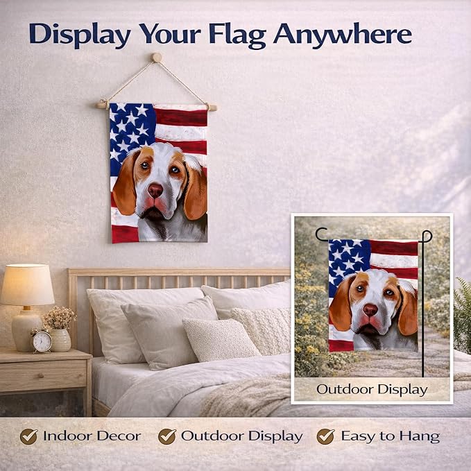 Caroline's Treasures CK6406GF Ariege Pointer Dog American Flag Garden Flag Mailbox Flag Decorative Yard Flag Banner Outside Patio Artwork Yard Flower Beds, Garden Size, Multicolor