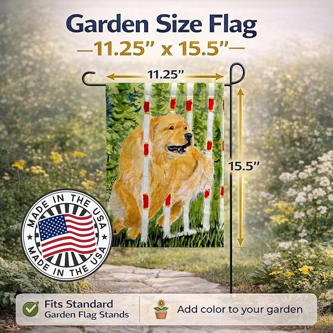 Caroline's Treasures SS8906GF Golden Retriever Garden Flag Mailbox Flag Decorative Yard Flag Banner Outside Patio Artwork Yard Flower Beds, Garden Size, Multicolor
