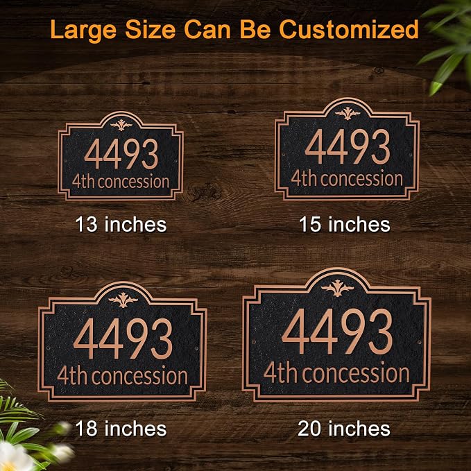 Customizable Address Sign - LAWN MOUNTED Plaque Outdoor House Number Ideal for Home and Garden Décor Style 2