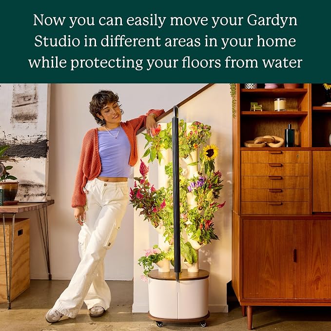 Gardyn Studio Dolly - Rolling Cart for Hydroponics System | Makes your hydroponics growing system kit & indoor garden tower mobile, move throughout home while protecting floors