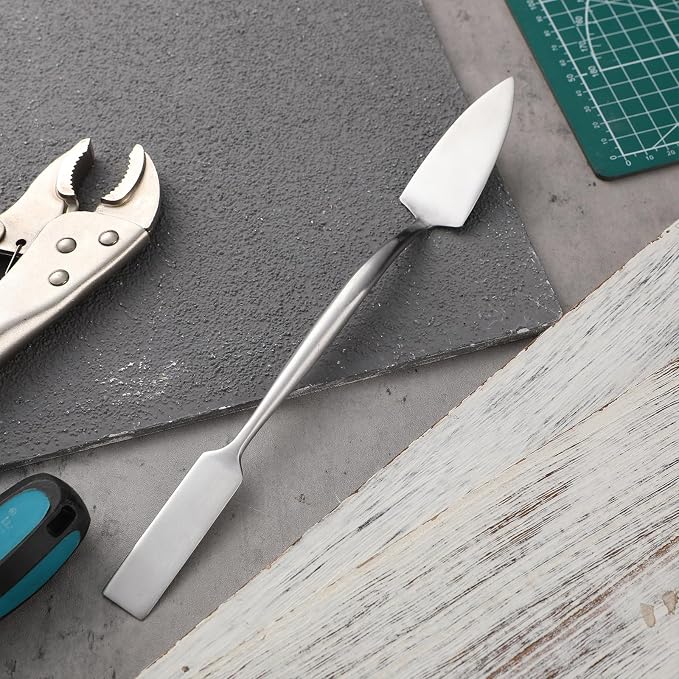Leriton 3/4" Trowel And Square Masonry Tools Forged Steel Trowel Concrete Tool Ornamental Stucco Tool Long-lasting Masonry Plaster Spatula for Glazing, Patch Work, Plaster, and Archeology