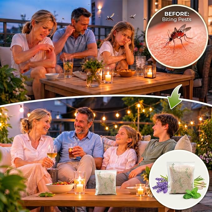 Furiseng|Natural Mosquito Repellent Outdoor Patio (10 Pack),Long-Lasting 60-Day Protection, DEET-Free & Family Safe,Indoor & Outdoor Use,Mosquito Repellent for Yard, Patio, Camping & Travel