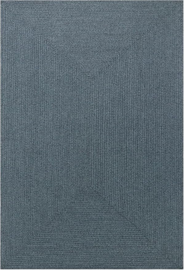 Superior Indoor Outdoor Area Rug, Handwoven Reversible Braided Home Decor for Living Room, Kitchen, Dining Room Floors, Patio, Front Porch, Deck, Modern, Boho, Farmhouse Style, 8' x 10', Lagoon Breeze
