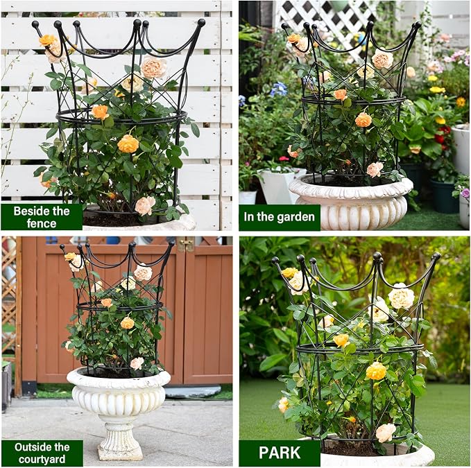Large Obelisk Trellis for Plant Supports 18.5in x 22.9in - Durable Metal Garden Support Cage for Peonies, Ideal for Indoor & Outdoor Use, Elegant Design, Easy to Install