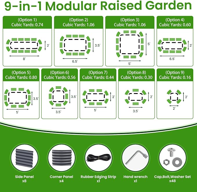 Gruper Galvanized Raised Garden Bed, 8×2×1.4 ft Tall Oval Large Metal Planter Raised Garden Boxes Outdoor for Vegetable Fruits Flower Herb, Anti-Rust and Sturdy & Easy-Setup