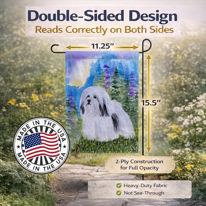 Caroline's Treasures SS1034GF Havanese Garden Flag Mailbox Flag Decorative Yard Flag Banner Outside Patio Artwork Yard Flower Beds, Garden Size, Multicolor