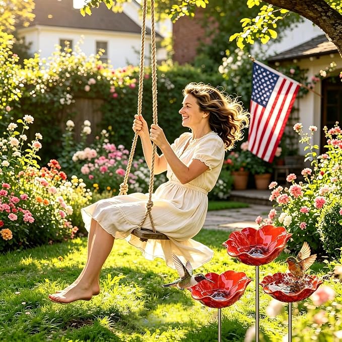 3Pcs Mini Bird Bath for Outsides, Handmade Metal Flower Garden Stake Birdbaths & Birdfeeder, Bird Baths Feeder Bowl for Outdoors Garden Patio Yard Lawn Decor,Decorative Gift for Nature Lovers