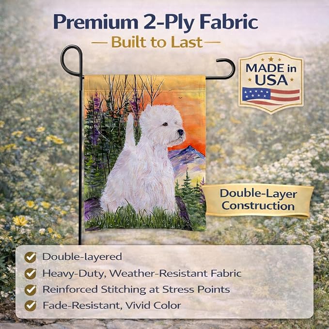 Caroline's Treasures SS1013GF Westie Garden Flag Mailbox Flag Decorative Yard Flag Banner Outside Patio Artwork Yard Flower Beds, Garden Size, Multicolor