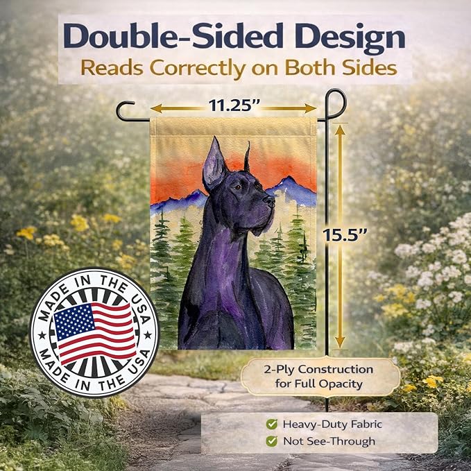 Caroline's Treasures SS8642GF Great Dane Garden Flag Mailbox Flag Decorative Yard Flag Banner Outside Patio Artwork Yard Flower Beds, Garden Size, Multicolor