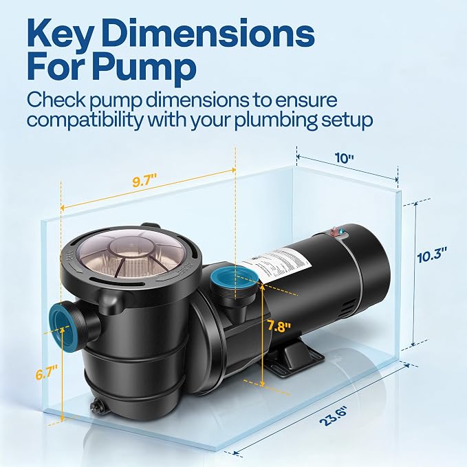 VIVOHOME 2.0 HP Above Ground Swimming Pool Pump Dual Speed 1.5" & 1.25'' Inlet/Outlet 115V Energy Saving w/Strainer Basket