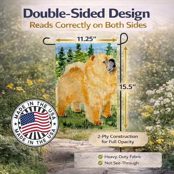 Caroline's Treasures SS8871GF Chow Chow Garden Flag Mailbox Flag Decorative Yard Flag Banner Outside Patio Artwork Yard Flower Beds, Garden Size, Multicolor