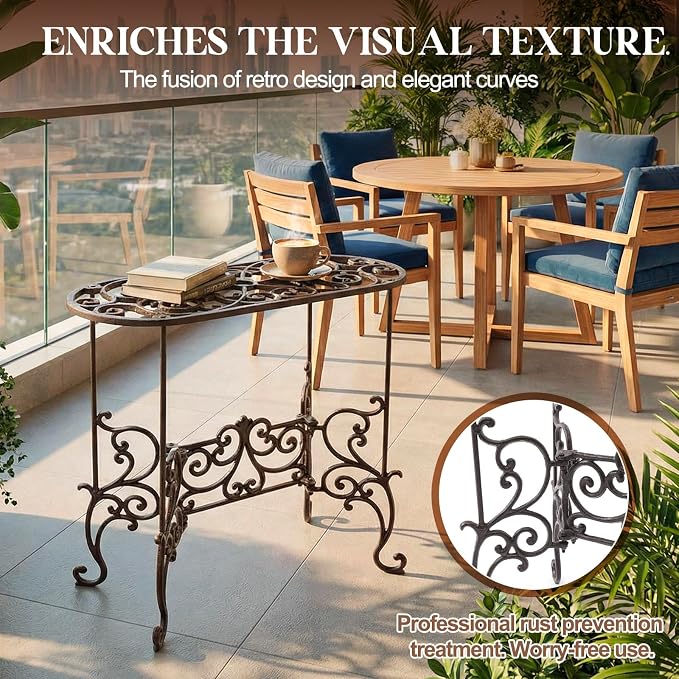 Heavy Duty Cast Iron Potted Plant Stand 22in tall Metal Garden Table Potted Plant Holder Cast Iron Tree Stand Indoor Outdoor Corner Shelf for Planters Vases Lanterns Ornaments & Books
