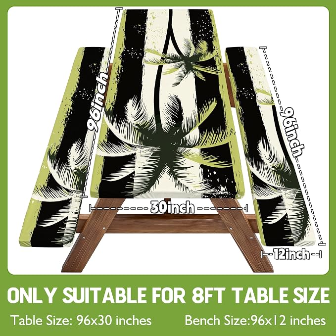 Picnic Table Cover with Bench Covers Tablecloth Glamping Essentials Gear Table Cloth Outdoor Summer Motorhome Cool Fun Unique Ideas Gifts for Camper Camping Lovers RV Owner Family Couple Men Male Dad