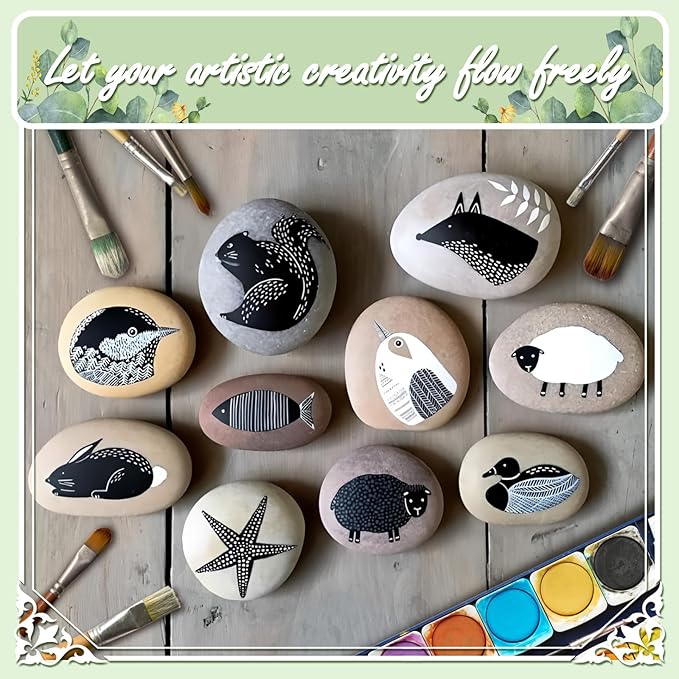 20LB Smooth Pebbles River Rocks for Landscaping, 100% Natural Hand-Picked Premium Decorative Pebbles, Ideal for Garden Landscaping, Home Decor, Aquariums, Painting, Crafting and Gifts, Red …
