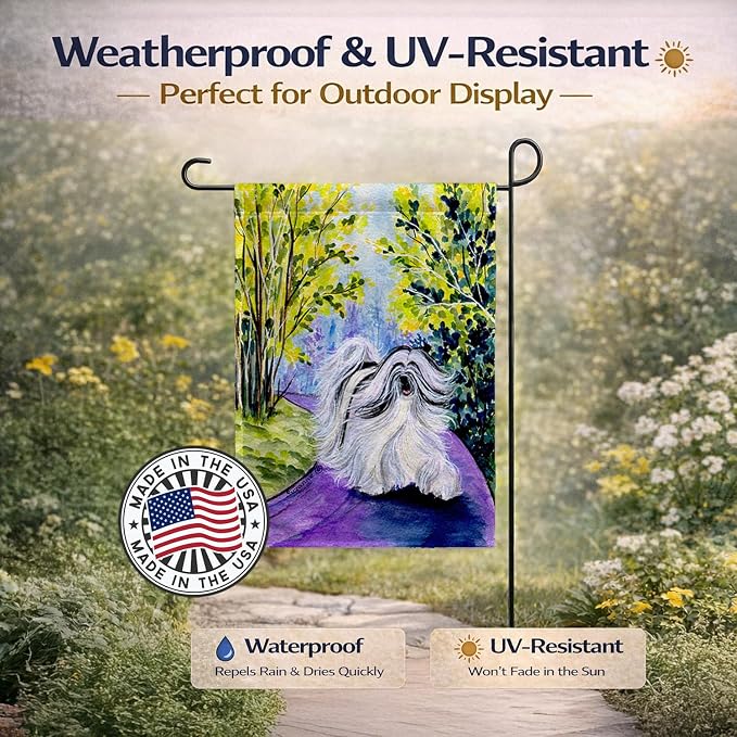 Caroline's Treasures SS8643GF Tibetan Terrier Garden Flag Mailbox Flag Decorative Yard Flag Banner Outside Patio Artwork Yard Flower Beds, Garden Size, Multicolor