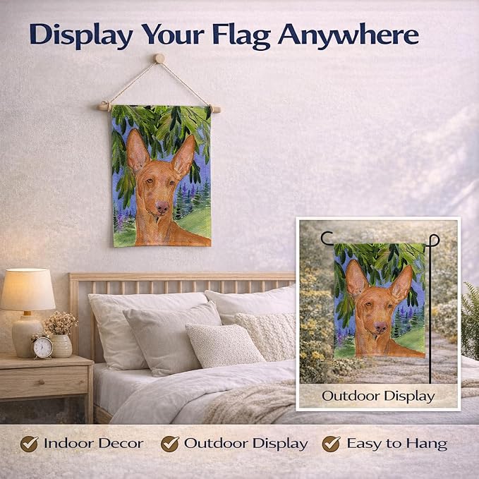 Caroline's Treasures SS8268GF Pharoh Hound Garden Flag Mailbox Flag Decorative Yard Flag Banner Outside Patio Artwork Yard Flower Beds, Garden Size, Multicolor