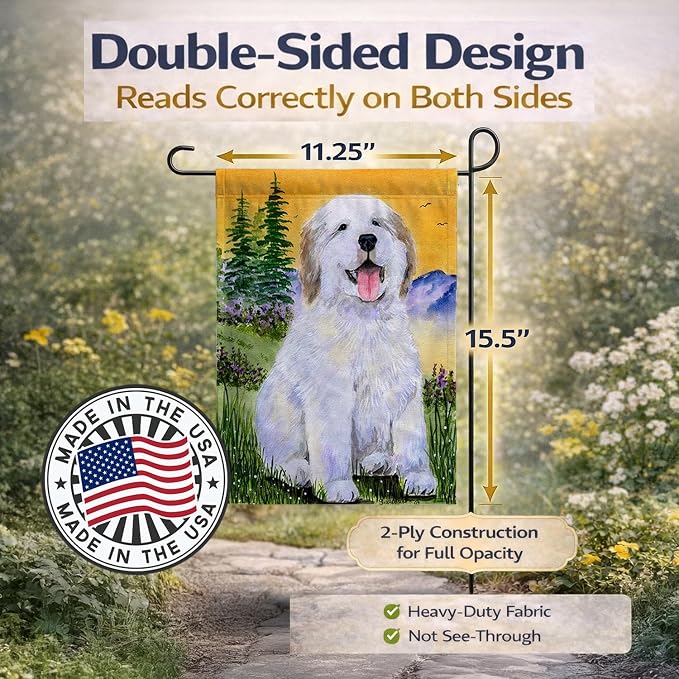 Caroline's Treasures SS8469GF Great Pyrenees Garden Flag Mailbox Flag Decorative Yard Flag Banner Outside Patio Artwork Yard Flower Beds, Garden Size, Multicolor