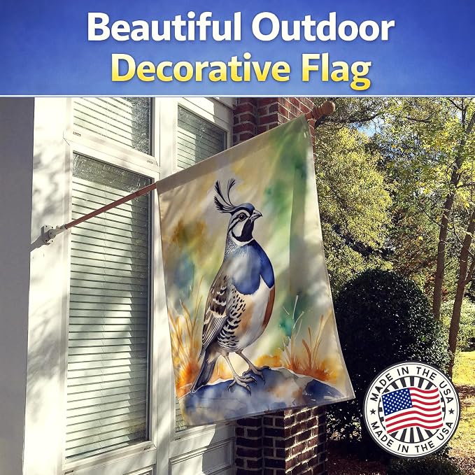 Caroline's Treasures California Quail House Flag Large Porch Sleeve Pole Decorative Outside Yard Banner Artwork Wall Hanging, Polyester, House Size, Multicolor