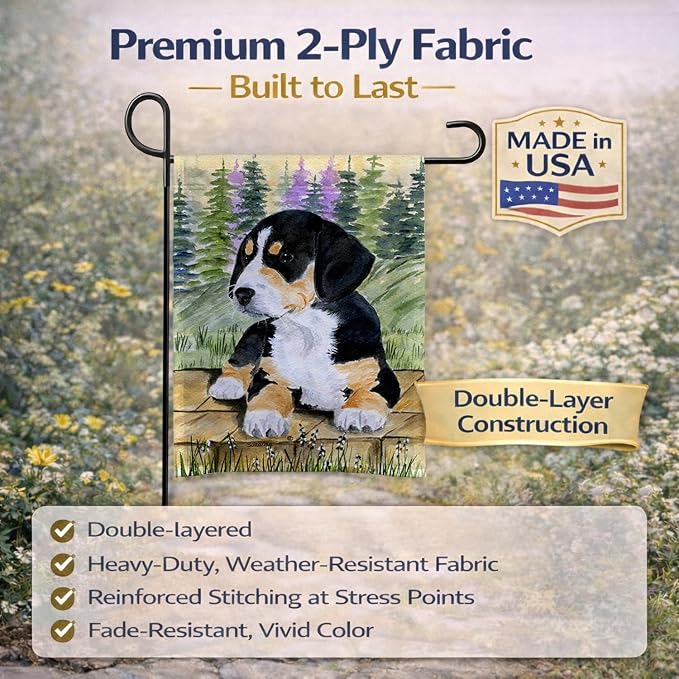 Caroline's Treasures SS8132GF Entlebucher Mountain Dog Garden Flag Mailbox Flag Decorative Yard Flag Banner Outside Patio Artwork Yard Flower Beds, Garden Size, Multicolor