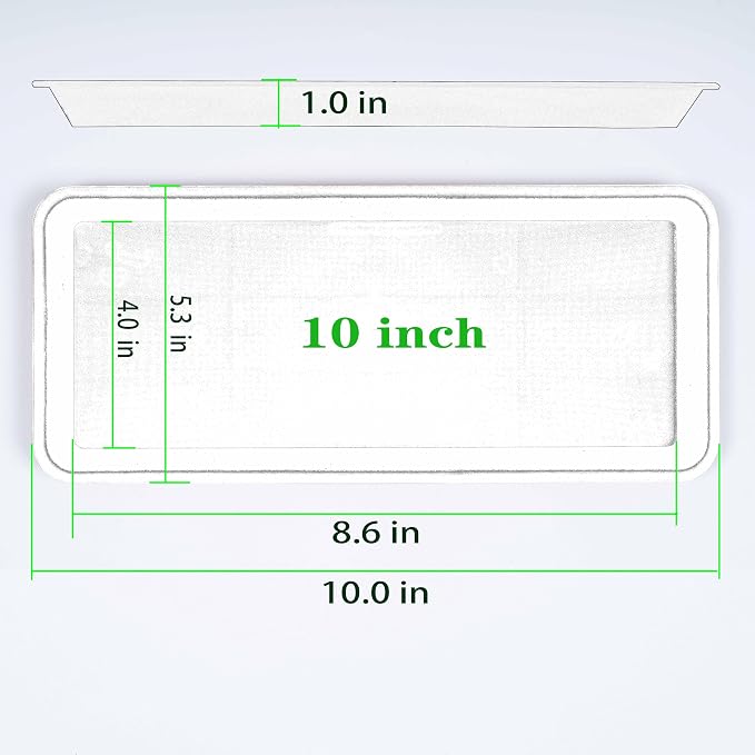 VUWEZ 2 Pack Plastic Plant Saucer, Rectangular, Indoors Outdoor, Water Drip Tray for Flower Pot, Windowsill (5.5 x 10 Inch, Clear)