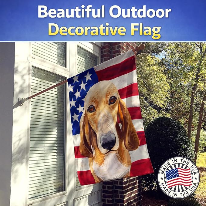 Caroline's Treasures CK6693CHF Schweizer Laufhund Dog American Flag House Flag Large Porch Sleeve Pole Decorative Outside Yard Banner Artwork Wall Hanging, Polyester, House Size, Multicolor