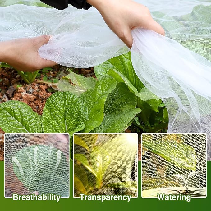 10 X 30FT Garden Mesh Netting Barrier,Plant Fruit Tree Netting for Vegetable Blueberry Bushes Plant Row Cover Screen Protection