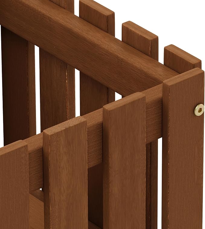 Furinno TIOMAN Planter Box, Hardwood Slat Style Flower Box, Rectangular Garden Box, in Teak Oil, Indoor, Outdoor, Patio, Garden, Balcony, Light Wood
